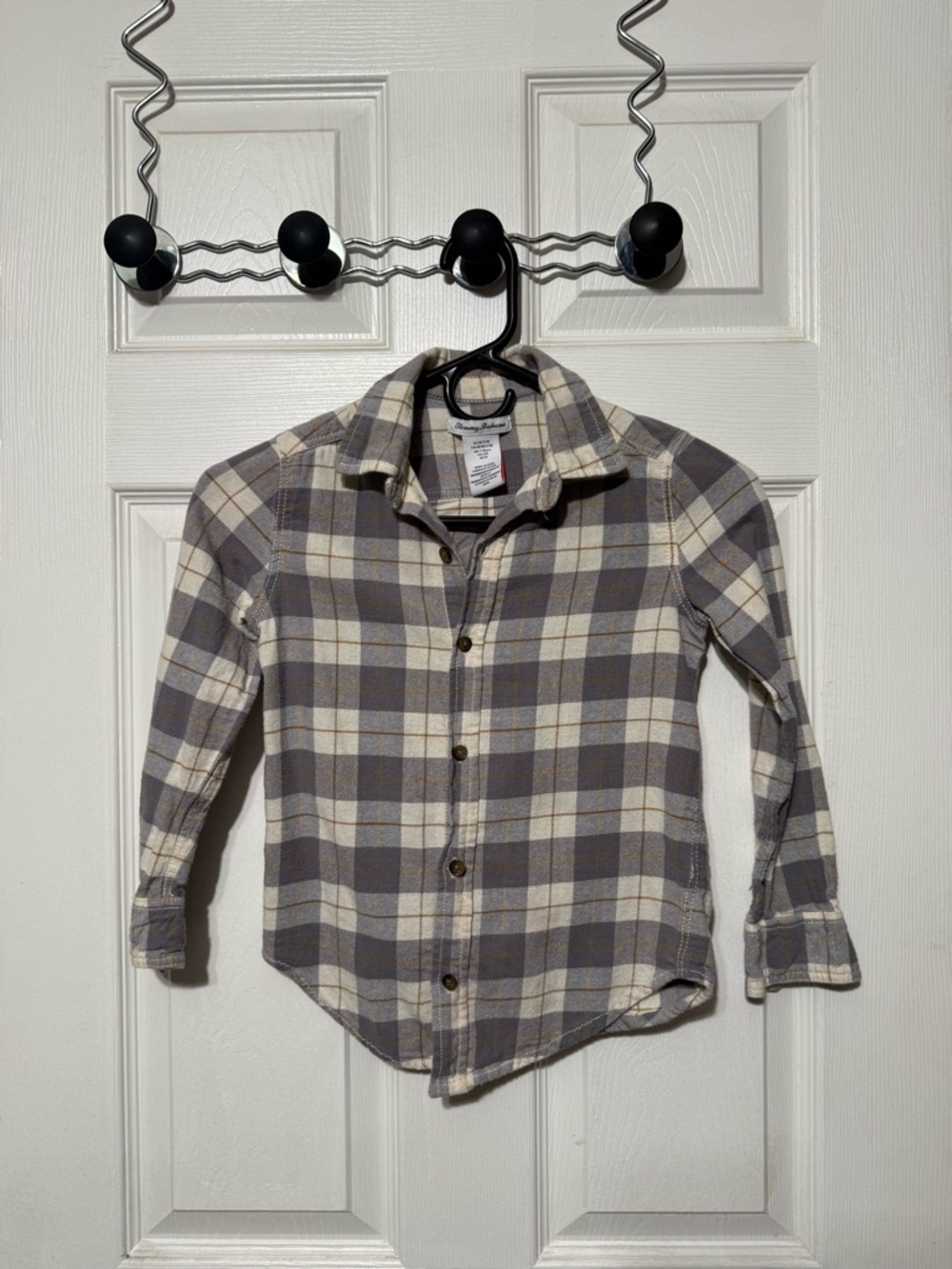 Tommy Bahama Kids Plaid Button-Down Shirt - Gray & Cream